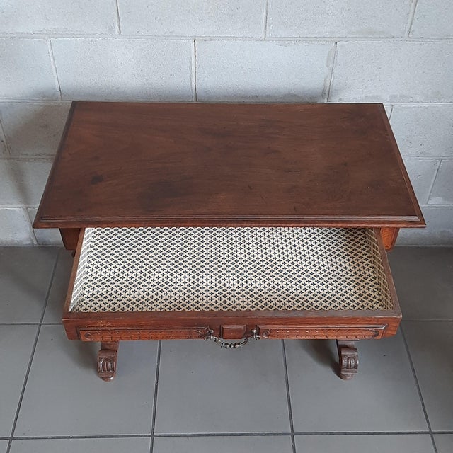 Antique Henry II Rectangular Coffee Table in Walnut-Colored Wood, 1920s For Sale - Image 6 of 16