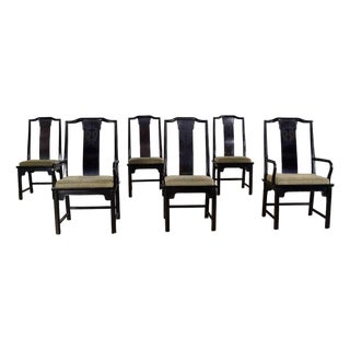 Late 20th Century Chin Hua Dining Chairs 4 Side & 2 Armchairs by Raymond K. Sobota for Century Furniture - Set of 6 For Sale