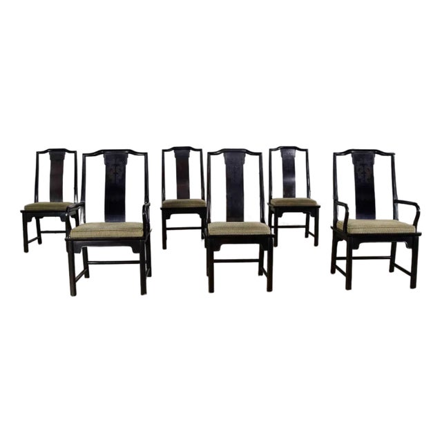 Late 20th Century Chin Hua Dining Chairs 4 Side & 2 Armchairs by Raymond K. Sobota for Century Furniture - Set of 6 For Sale