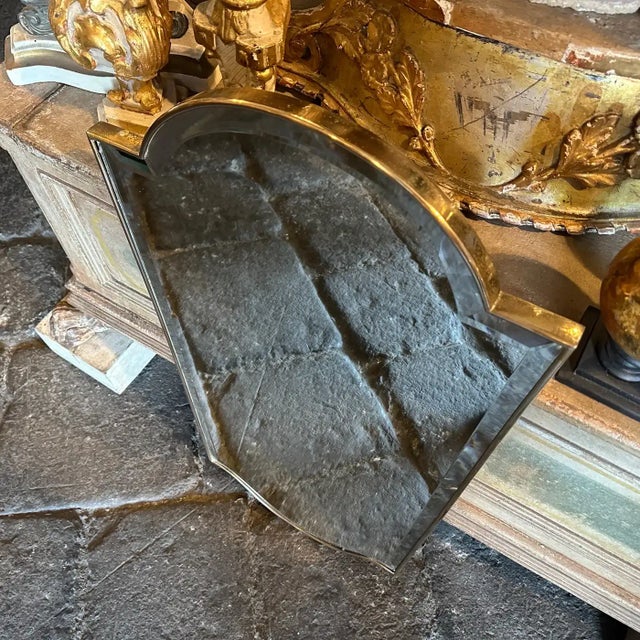 1950s Gio Ponti Style Mid-Century Modern Brass Italian Wall Mirror For Sale - Image 15 of 15