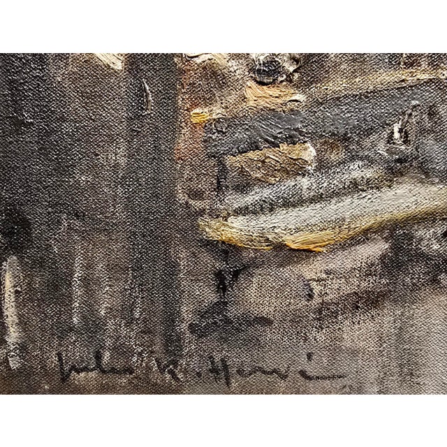 Slate Gray Jules René Hervé "View of l'Arc De Triomphe" Paris -Original Oil Painting For Sale - Image 8 of 12