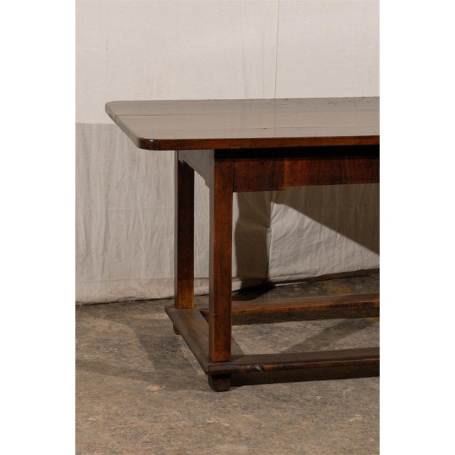 19th Century Italian Library Table of Walnut Wood With Straight Legs ...