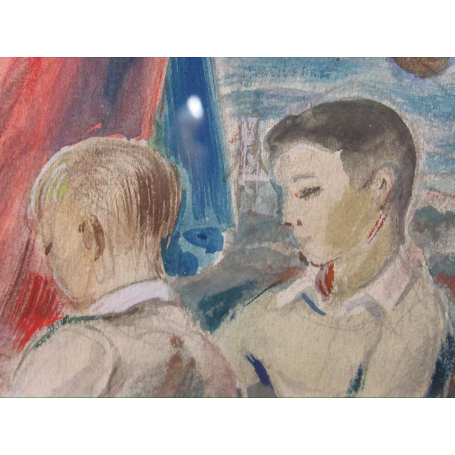 Framed Watercolor “Mater Amabilis” Signed Sotomayor. For Sale - Image 12 of 15