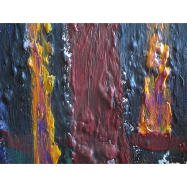 Textile "Enchanted Forest" Large Contemporary Abstract Landscape Acrylic Painting After David Hockney For Sale - Image 7 of 12