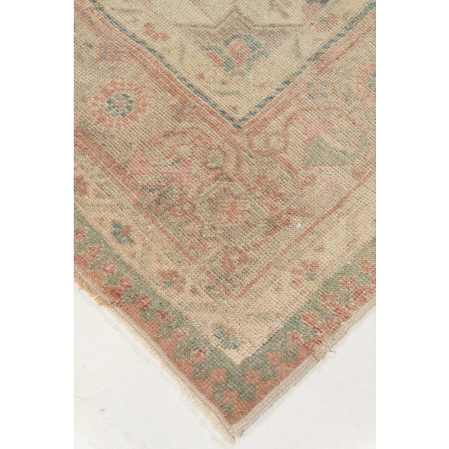 Vintage Circa 1940 Subdued Turkish Oushak Runner Hand Knotted Rug 5'3 X 10'11 For Sale - Image 9 of 10