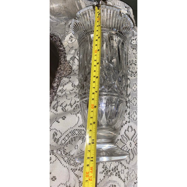 Vintage Waterford Crystal Balmoral 11" Footed Vase Elegant Grandmillennial Decor For Sale - Image 12 of 12