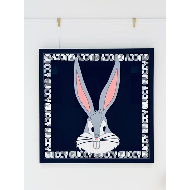 Pop Art Gucci “Guccy” Silk Scarf Framed as Fine Art For Sale - Image 3 of 3