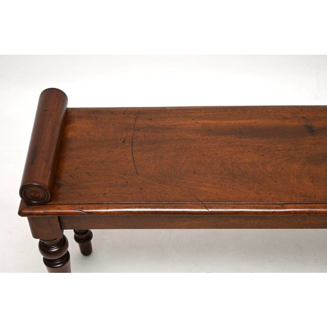 Antique Victorian Carved Bench, 1860 For Sale - Image 6 of 11