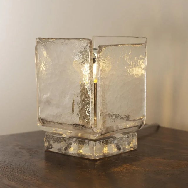 Table Lamp in Clear Murano Glass For Sale - Image 3 of 15