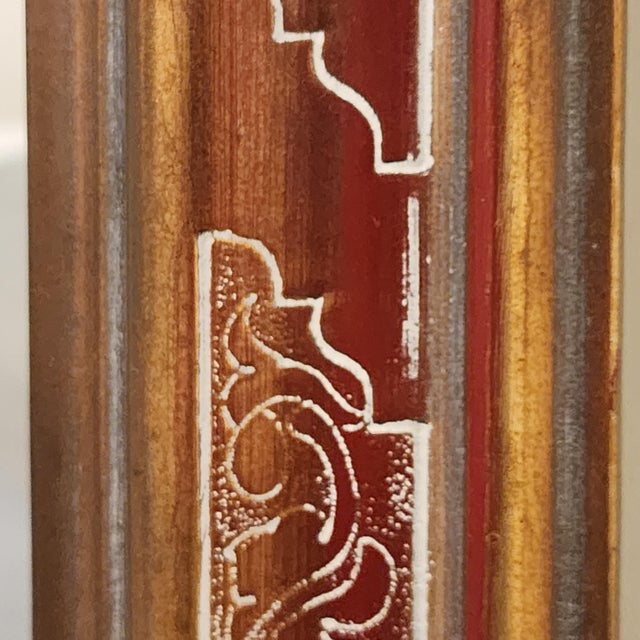 Mid 20th Century Vertical Antiqued Arch Top Wall Mirror Warm Gold Painted Wood For Sale - Image 12 of 16