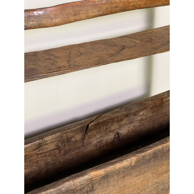19th Century Rustic Handcrafted Two-Tier Wooden Standing Countertop Shelf For Sale - Image 13 of 18