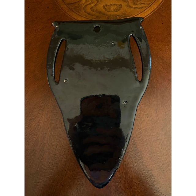 Antique Roseville Rosecraft Colors 1920 Art Pottery Black Wall Pocket 1237-10 For Sale - Image 9 of 11