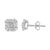 Contemporary .925 Sterling Silver Round-Cut Diamond Accent Swirl Square Knot Stud Earrings (H-I Color, I2-I3 Clarity) For Sale - Image 3 of 6