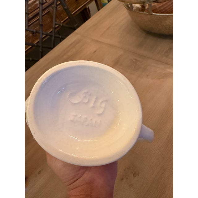 Vintage White Ceramic Gravy Boat Fruit Design For Sale - Image 4 of 9