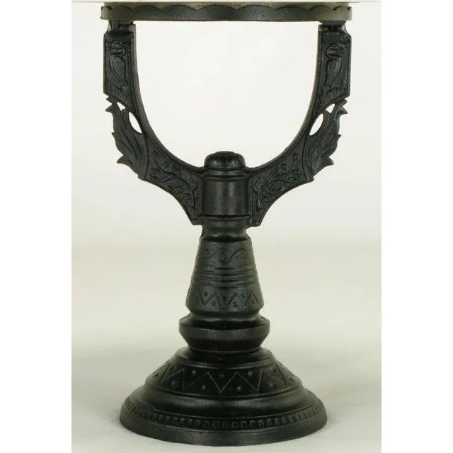 Vintage Cast Iron and Marble Side Table For Sale In Chicago - Image 6 of 9