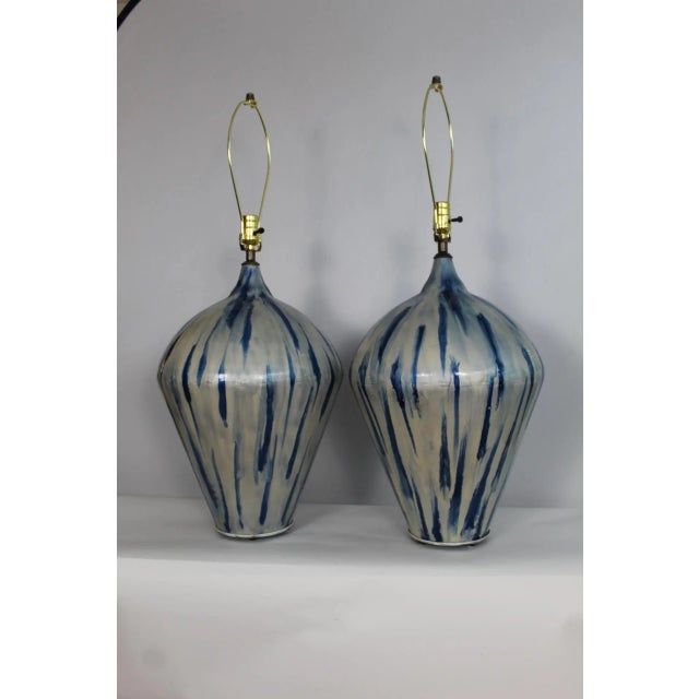 Substantial Mid 20th Century Laural Lamp Influence Lamps - A Pair For Sale - Image 11 of 12