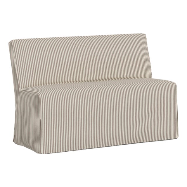 Slipcover for Stoffer Home x Cloth & Company for Lindy Slipcover Dining Banquette in Jane Stripe Mauve For Sale