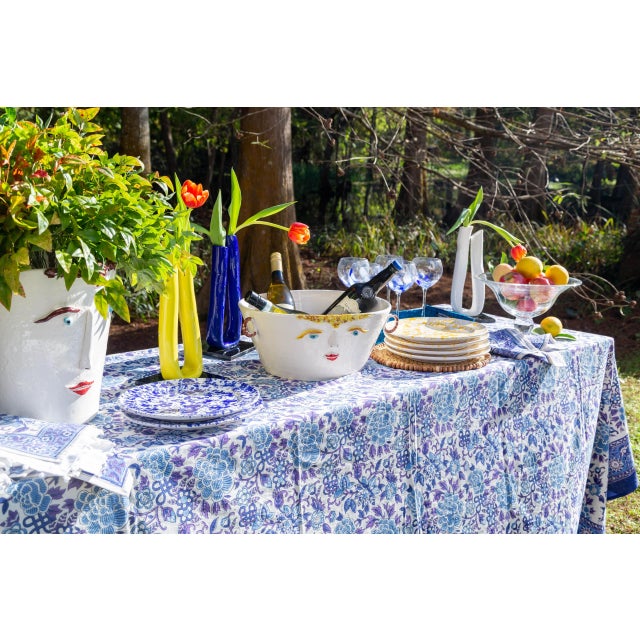 Traditional Cabana Napkin, Very Peri, Set of 8 For Sale - Image 3 of 6