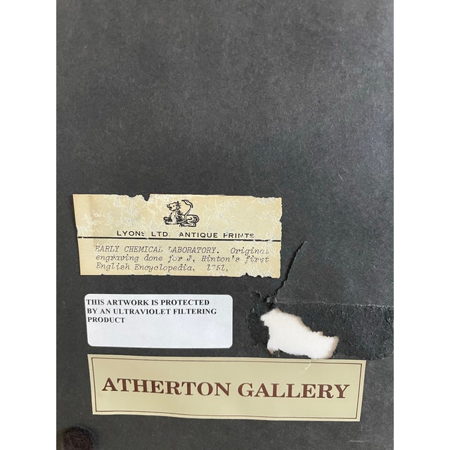 Nathaniel Parr Engraving 1751 for J. HInton's New Dictionary of Arts & Sciences. Chemical Laboratory For Sale - Image 12 of 12