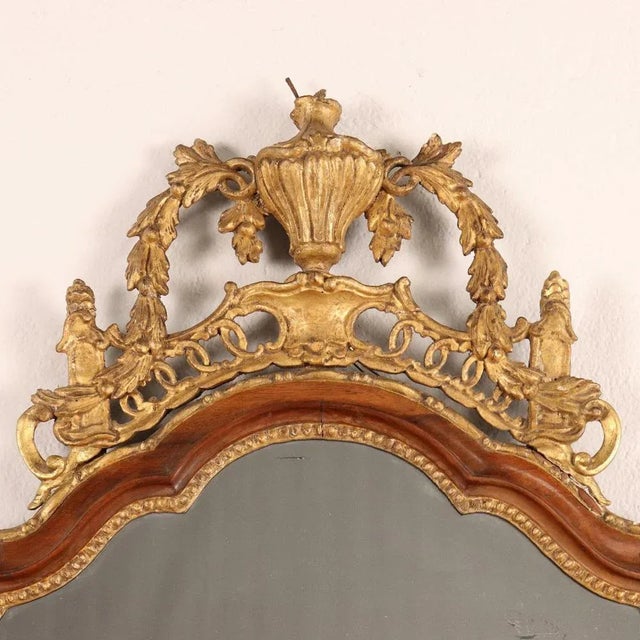 Neoclassical Mirror in Gilded Walnut For Sale - Image 3 of 11