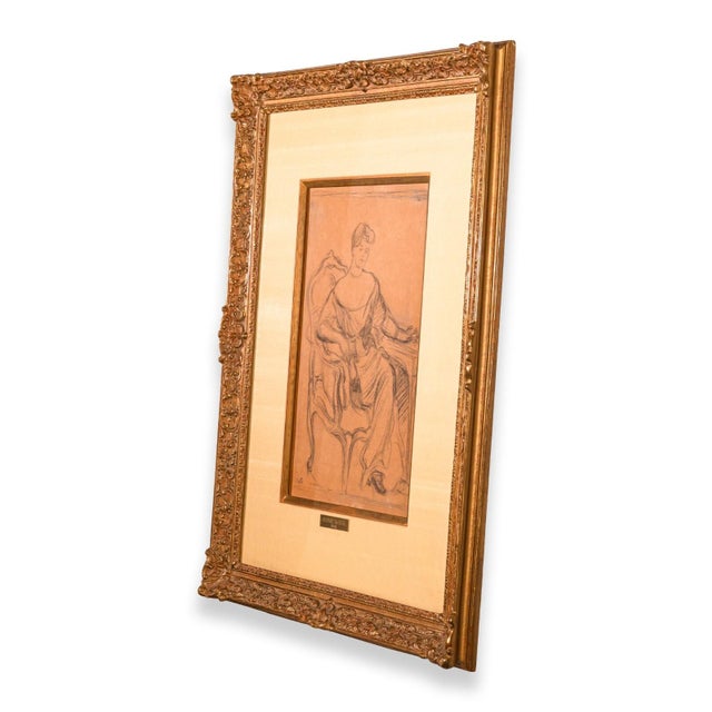 Impressionist Pierre-Auguste Renoir Madame De Galéa Signed Original Sketch Graphite on Paper For Sale - Image 3 of 13