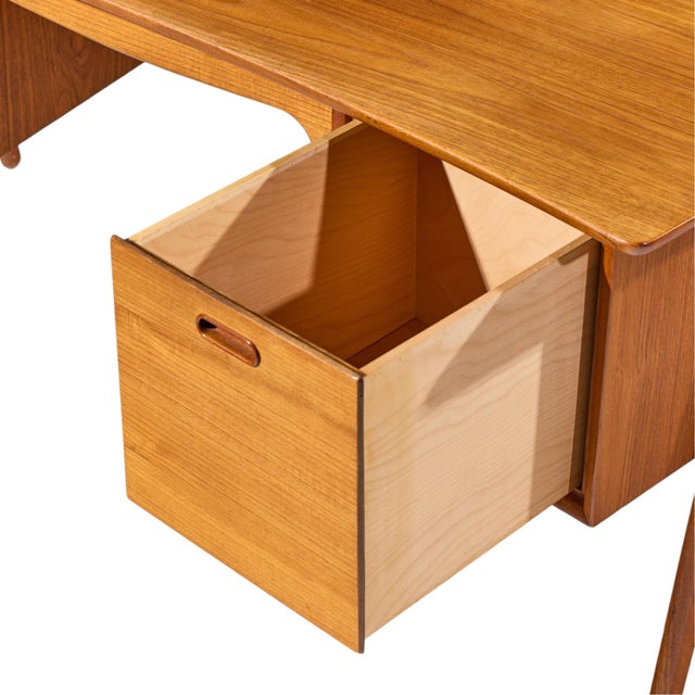 Mid 20th Century Svend Madsen Mid Century Danish Teak Curved Desk For Sale - Image 5 of 11