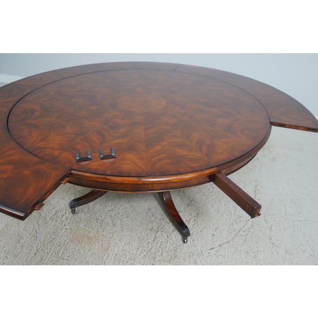 Theodore Alexander Large Round Mahogany Dining Room Table For Sale - Image 15 of 18