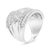 Contemporary .925 Sterling Silver 2.0 Cttw Diamond Edge Multi-Row Ring Band ( J-K Color, I3 Clarity) - Ring - Size 5 For Sale - Image 3 of 5