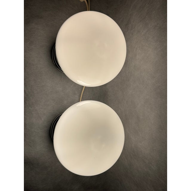 Opal Glass Mushroom Night Lamps from Graewe, Germany, 1970s, Set of 2 For Sale - Image 6 of 12