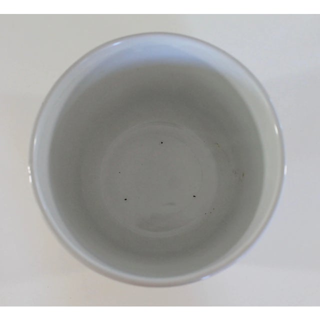 Italian Terra Cotta Glazed Planter For Sale - Image 4 of 6