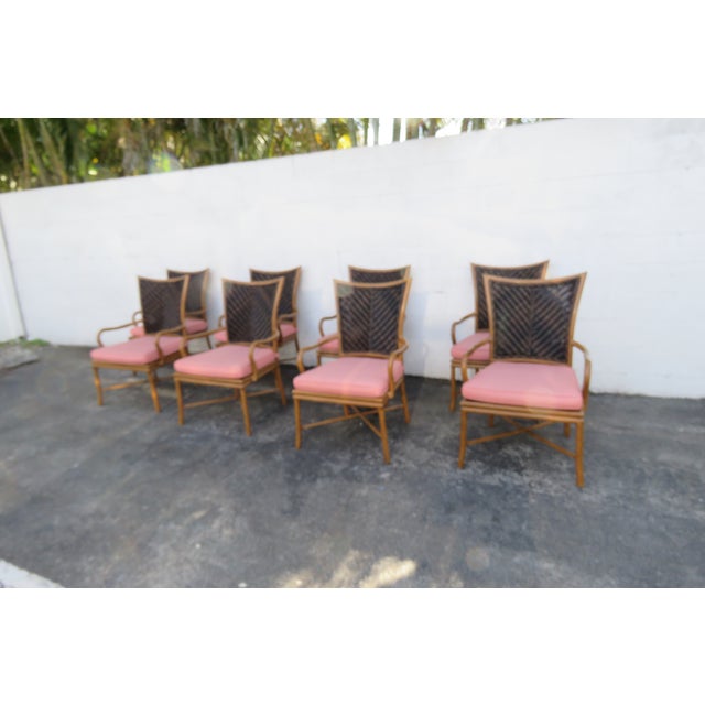 Modern Tommy Bahama Aluminum Frame Outdoor Lanai Dining Chairs Set of Eight 6268 For Sale - Image 3 of 16