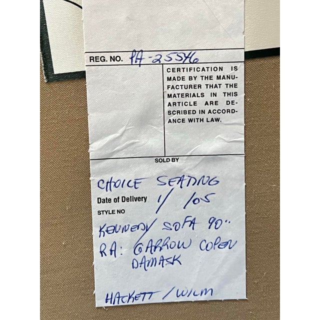 Blue 1990s Damask Blue Sofa For Sale - Image 8 of 8