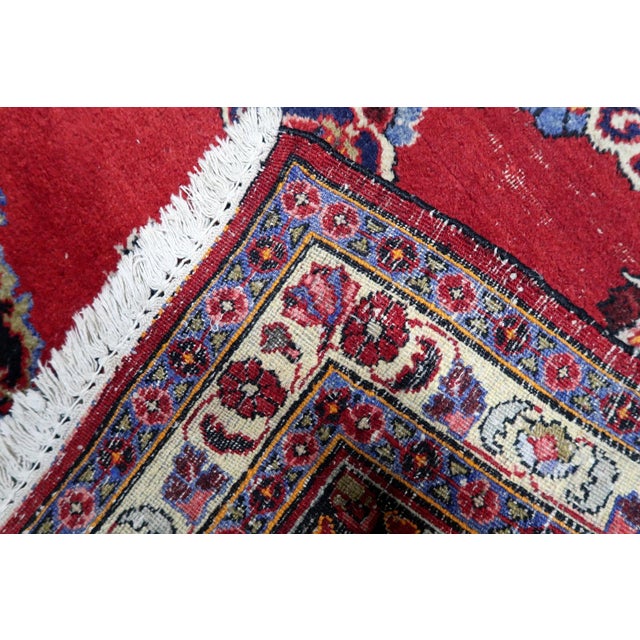 1920s, Antique Persian Kazvin Handmade Rug 4.4' X 5.9' For Sale - Image 4 of 14