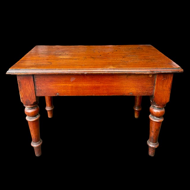 Antique English Pine Sampler Accent Table W/ Drawer For Sale - Image 4 of 8