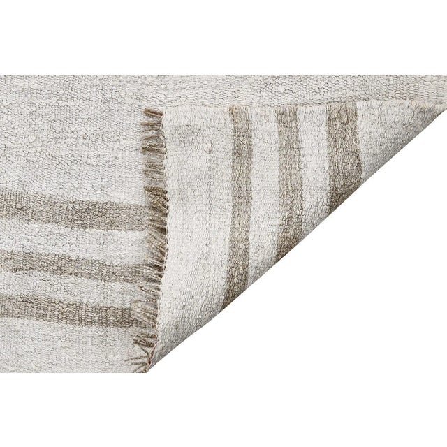 Mid 20th Century Mid 20th Century Mid 20th Century Beige & White Hemp Kilim Runner For Sale - Image 5 of 7