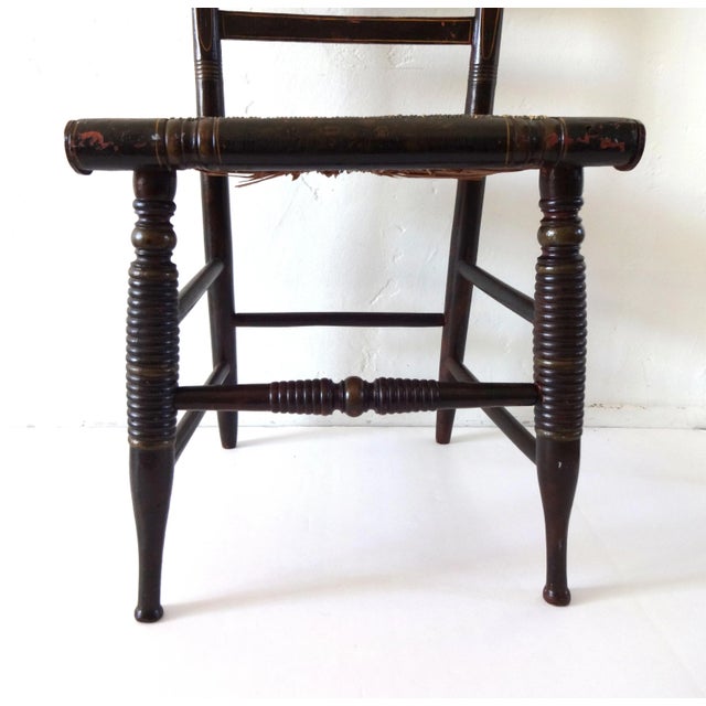 Early 19th Century Early Hitchcock Cornucopia Rush-Seat Chair For Sale - Image 9 of 12