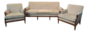 Louis XVI Living Room Sofa and Bergeres, Set of 3