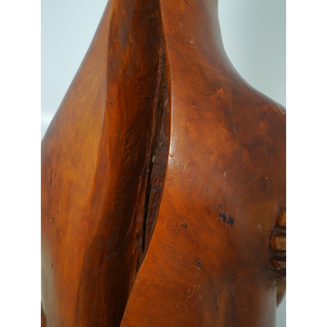 Life Size Modern Design Woman Wood Carved Sculpture Statue - Signed GPN For Sale - Image 10 of 11