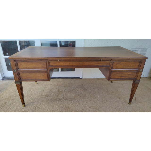 1970s French Style Partner's Desk by Baker, Circa 1970s For Sale - Image 5 of 18
