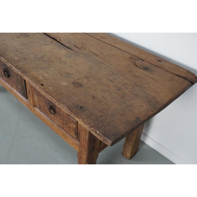 Brown 18th Century Spanish Rustic Farmhouse Chestnut Console For Sale - Image 8 of 18