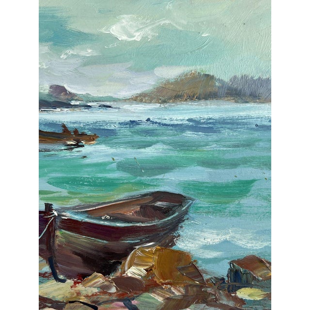 Turquoise Oil Painting Before the Sea Storm Yuriy Suprunchuk For Sale - Image 8 of 11