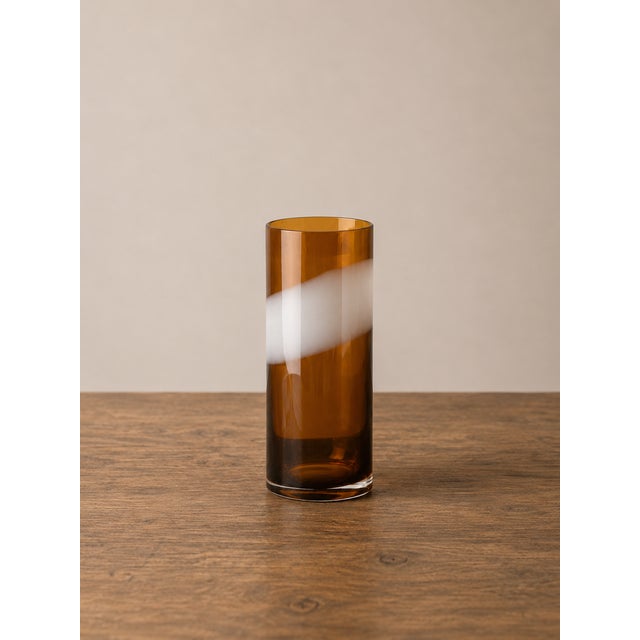 Elegant Murano glass vase from the Mou collection by Carlo Nason handmade in Italy in the early 2000s. This piece features...