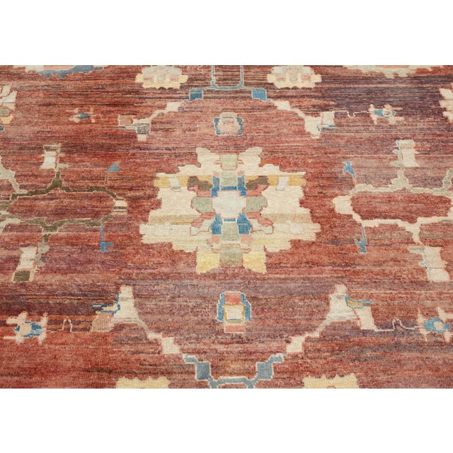 Turkish Oushak Old Wool Rug 11'9" x 14'3" #18130 For Sale In Houston - Image 6 of 8