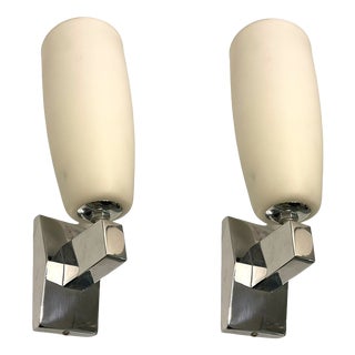Opaline Glass Sconces, 1960s, Set of 2 For Sale