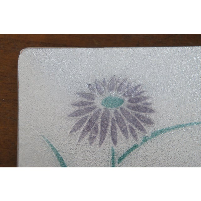 Paint Vintage Japanese Tutanka Floral Enamel Cloisonné Trinket Sushi Dishes- Set of 2 For Sale - Image 7 of 10