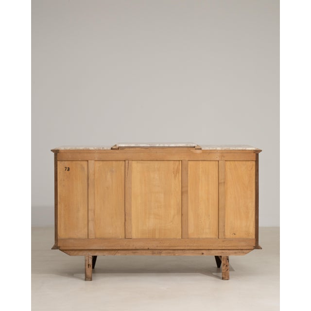 1940s Oak Art Deco Sideboard With Marble Top For Sale - Image 9 of 17