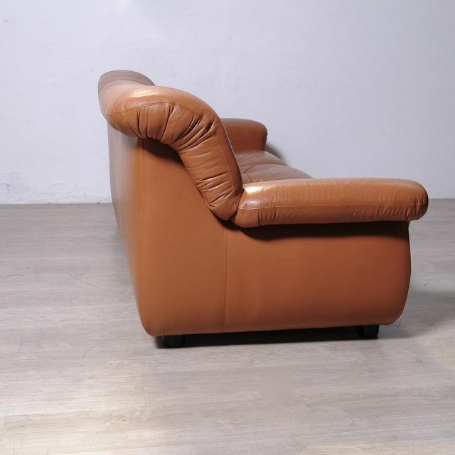 Italian Three-Seater Leather Sofa, 1970s For Sale - Image 16 of 18
