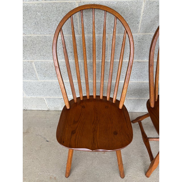 Description: Hunt Country Furniture Set of 4 Oak Hoop Back Side Chairs. In Good Vintage Furniture Condition. Normal...