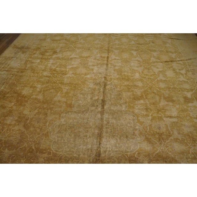 Turkish 1930s Tan Camel Geometric Antique Turkish Sivas Rug 11' X 22'8" Handknotted Wool Carpet For Sale - Image 3 of 7