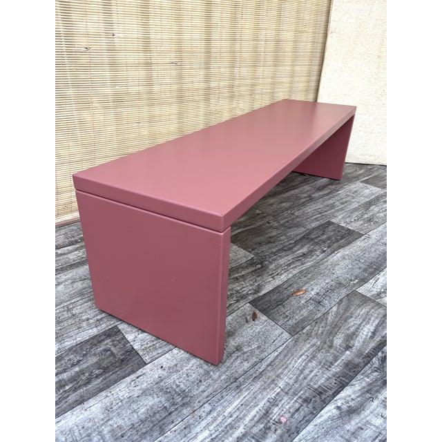Post Modern Lacquered Raspberry Accent Bench by B&b Italia. Circa 1990s For Sale - Image 11 of 18